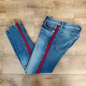 Current/Elliott Current Elliot Stiletto Stripe Jeans, Size 26